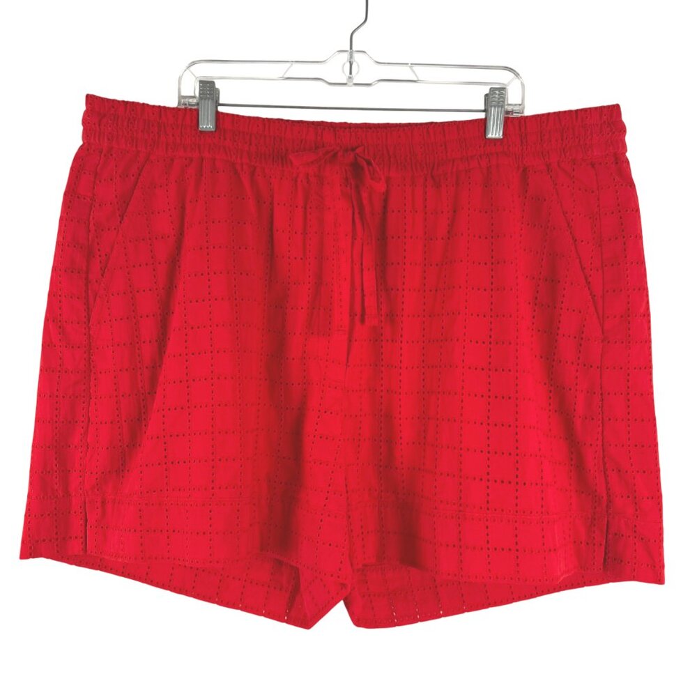 Banana Republic Eyelet Shorts Womens 2XL Cadmium Red Cotton NWT‎ SS-2039